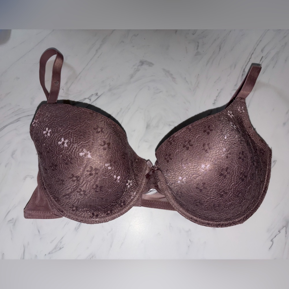 Laura Ashley brown lace Floral undewire padded bra 40dd